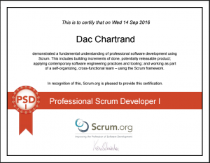 Scrum.org PSD-I Certificate
